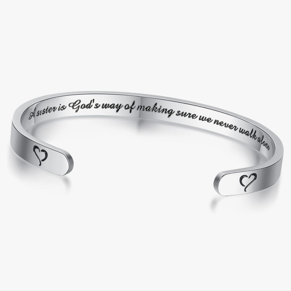 Silver Heart Engraved Bracelet
